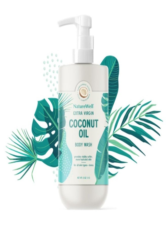 NATURE WELL Extra Virgin Coconut Oil Ultra-Moisturizing Body Wash, Gentle & Creamy Formula Packed with Antioxidants, Vitamins A, C & E, & Squalane, Provides Gentle Cleansing & Intense Hydration, 33 oz - Image 1